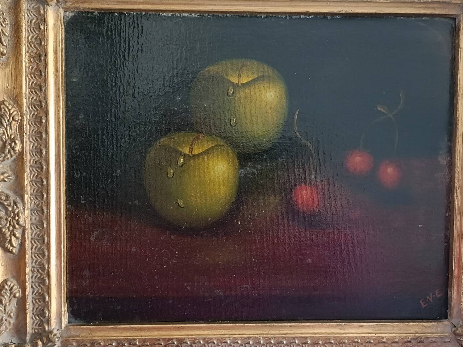 Peinture anglaise, nature morte, fruits