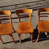 Series of 3 chairs bistrot bauhmann - vintage