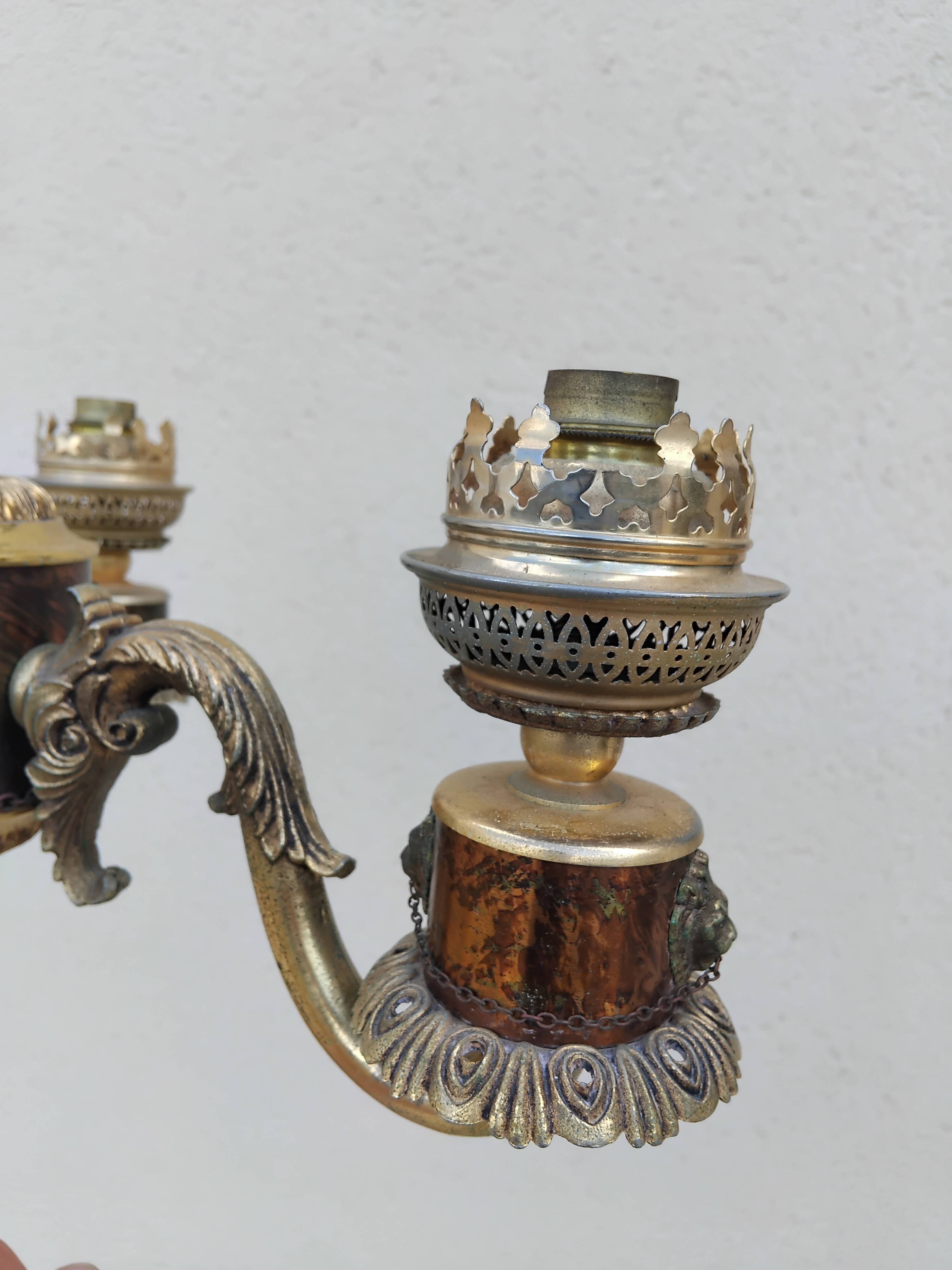 Lampadaire vintage laiton napoleon
