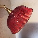 Vintage red glass wall light