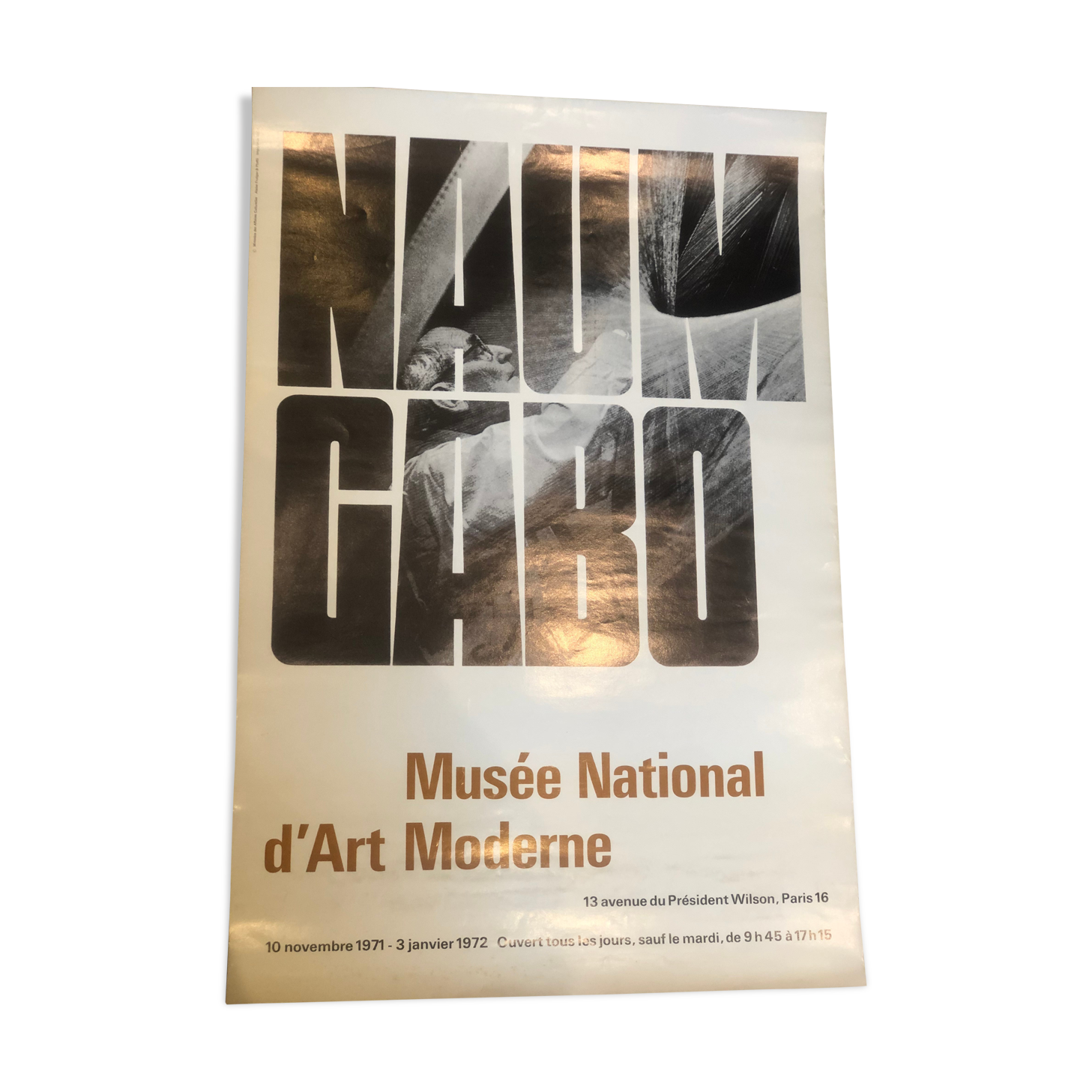 Original POSTER NAUM GABO National Museum of Modern Art in Paris 1971 / 1972 in TBE