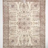 Soft Beige Floral Vintage Rug, One of a Kind Vintage Rug, 277x354 Cm