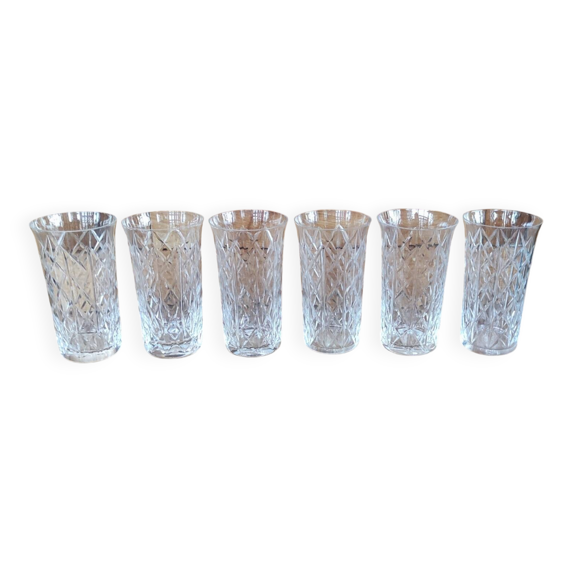 Set of 6 Saint Louis cut crystal glasses