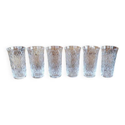 Série de 6 verres en cristal taillé Saint Louis
