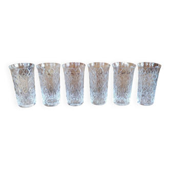 Série de 6 verres en cristal taillé Saint Louis