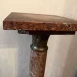 Red griotte marble column with brass insert - Napoleon III