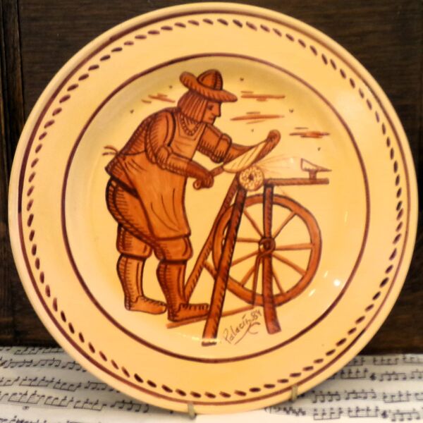 6 assiettes vintage peintes à la main et signées Luis Palacin