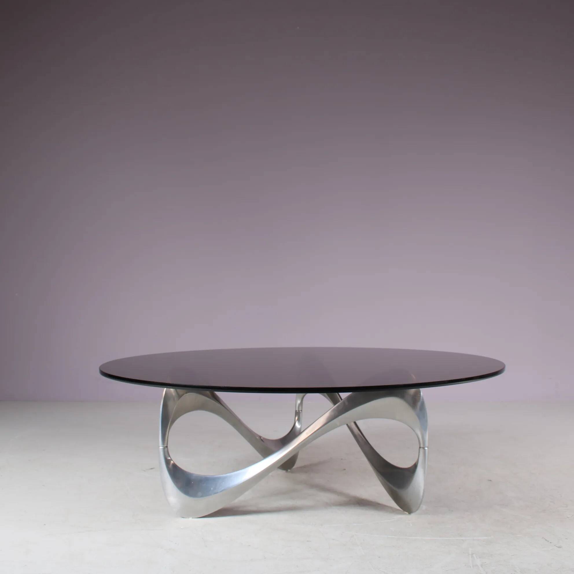 1970s "Snake" coffee table by Knut Hesterberg for Ronald Schmidt, Germany