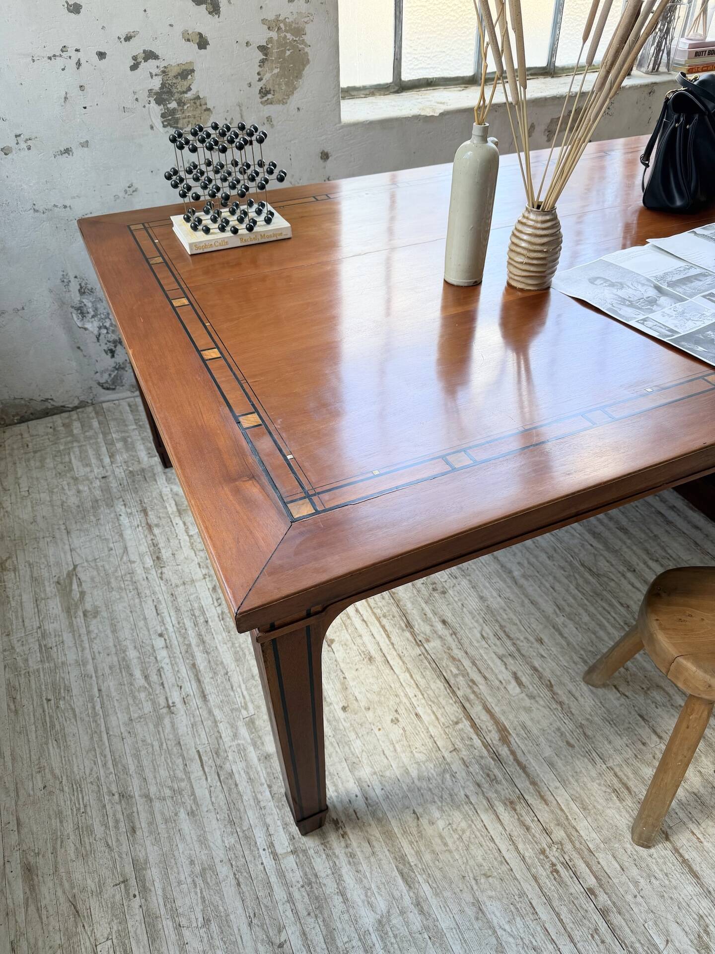Double-sided walnut counter desk 1900