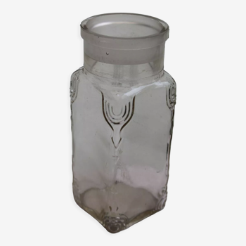 Engraved glass jar