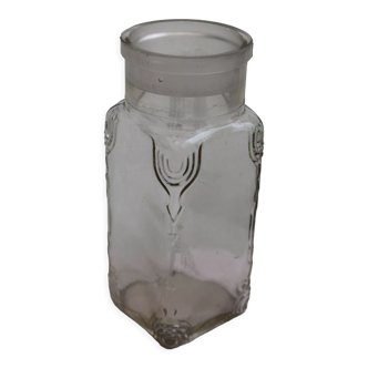 Engraved glass jar