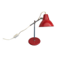 Lampe à poser articulée en métal laqué rouge, 1950