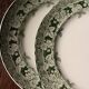 Mismatched lot 4 flat plates + small Saint Amand Terre de fer Blue Green