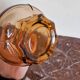 Carafe en verre topaze ambré Art Déco