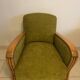 Fauteuil Art Déco en tissu vert