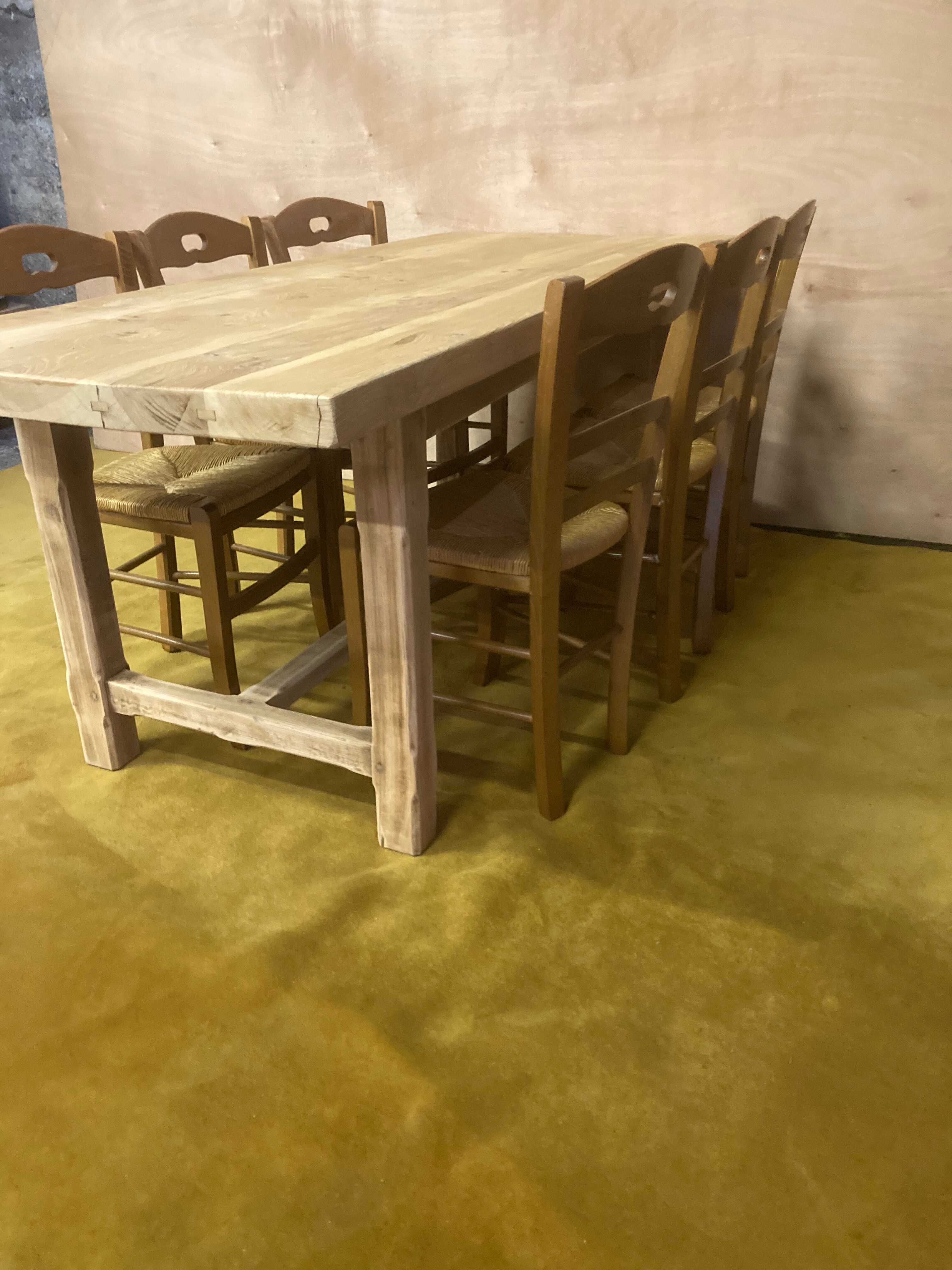 Farmhouse table bois brut