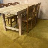 Table de ferme bois brut