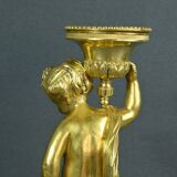 Pair of Gilt Bronze Candlesticks, Louis XVI Style – Mid 19th Century