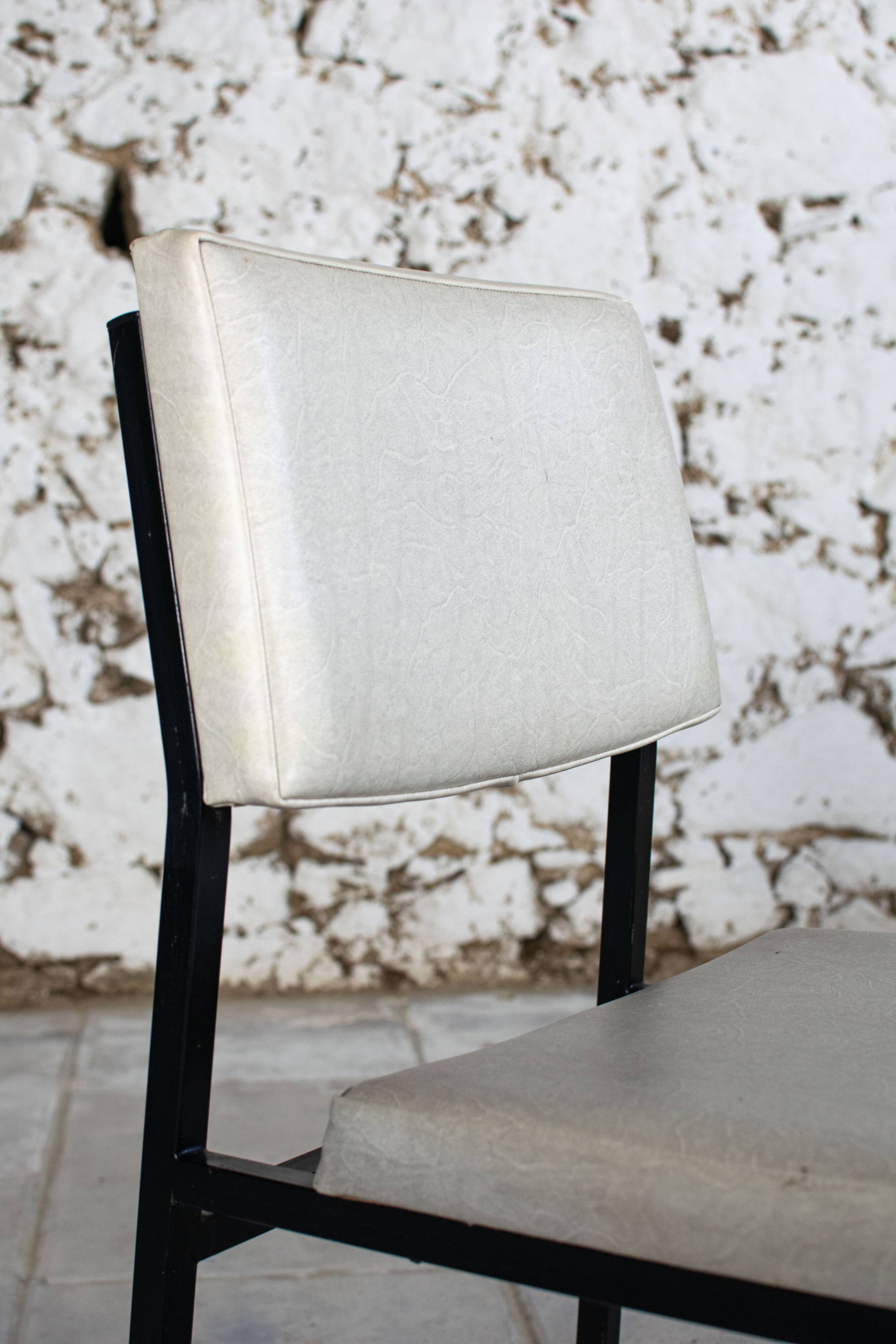 Modernist white skai chair, 1950