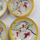 6 Art Deco dessert plates in barbotine. Moulin des Loups.