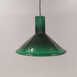 Holmegaard P&T hanging lamp, green glass glass. 1976 Denmark