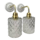 Pair of vintage glass wall lights