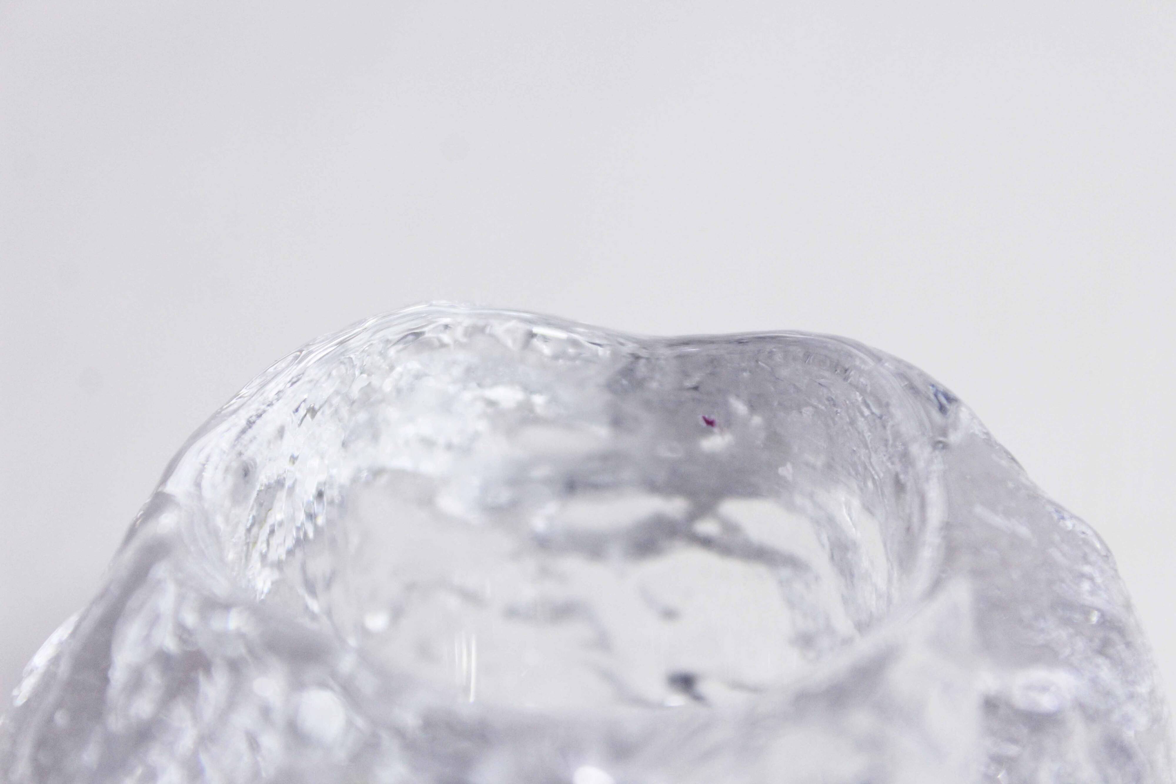 Glass "snowball" tealight candle holder