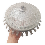 Round glass and silver ceiling light
