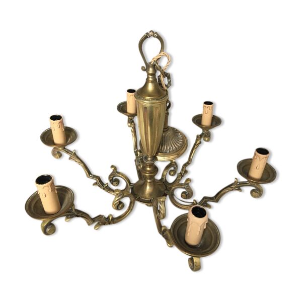 Lustre en laiton massif 6 bras — Beyit