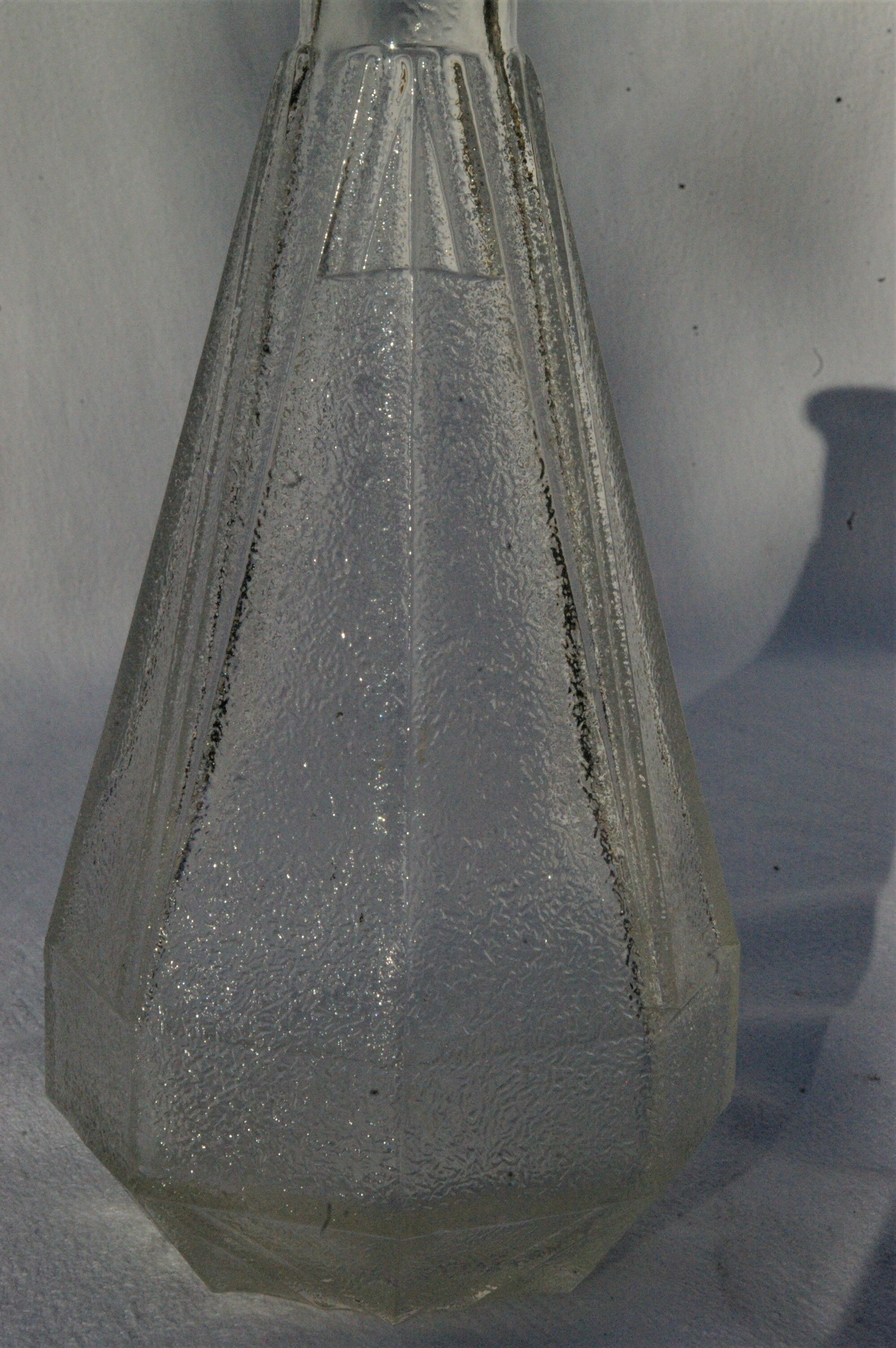 Former pitcher carafe bistro water pot in molded glass 1950s