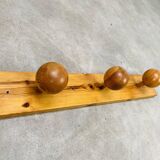Wall coat rack hook pine balls