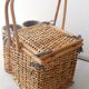 Vintage rattan picnic basket