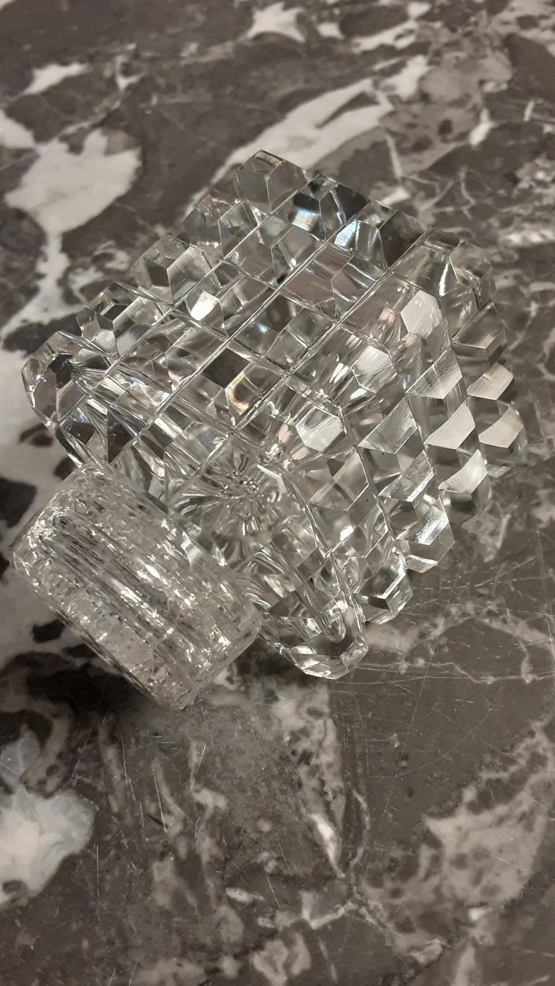Cut crystal pepper salt shaker - vintage