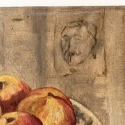Nature morte aux pommes circa 1930, tableau à l'huile sur toile