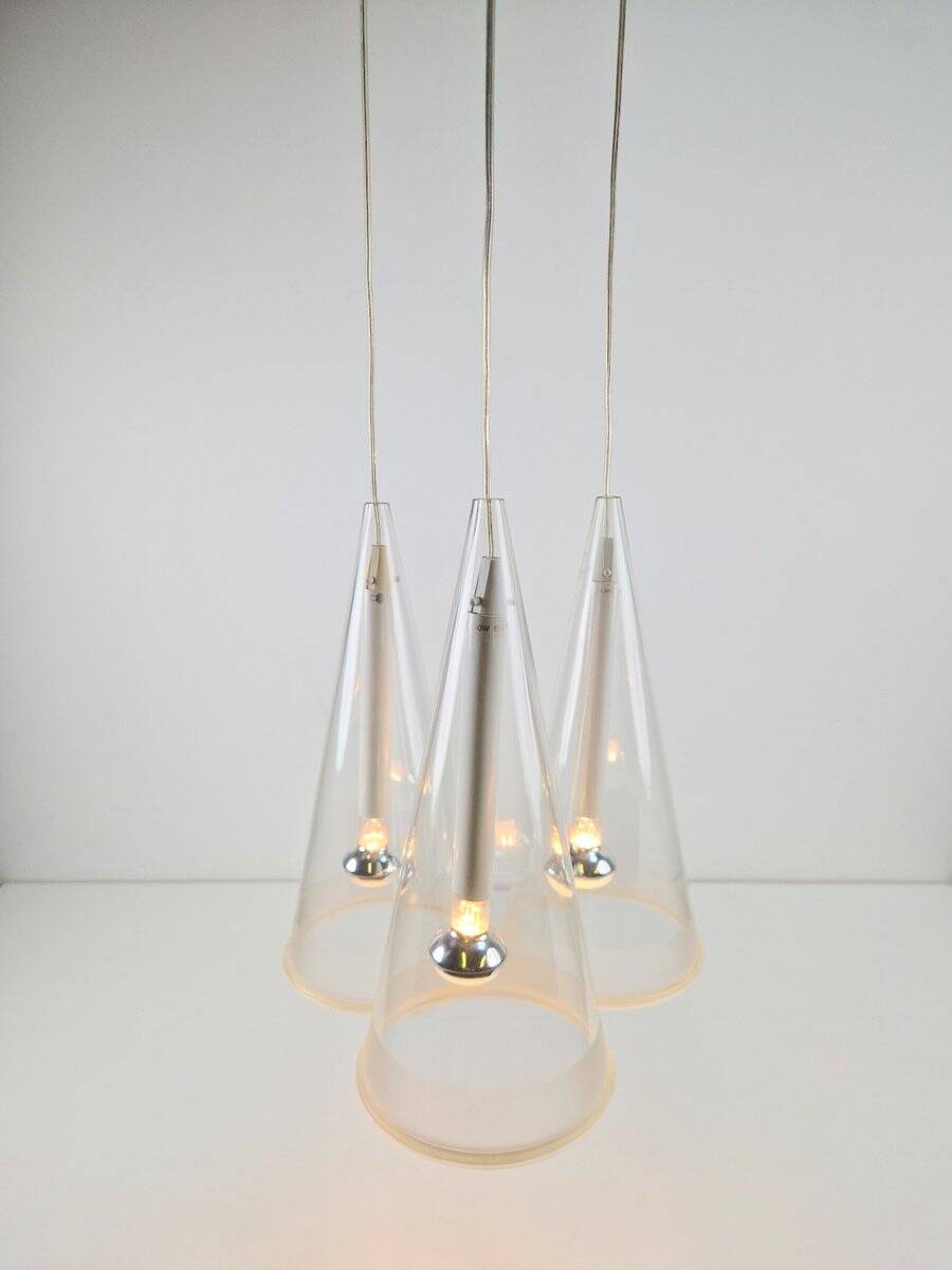 Italian Glass Fucsia 3 Pendant Lamp by Achille Castiglioni for Flos