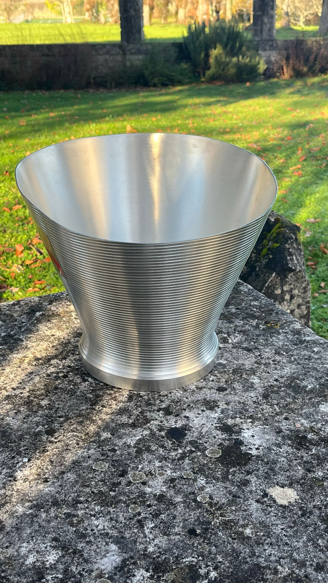 Mumm champagne bucket, vintage pewter vasque