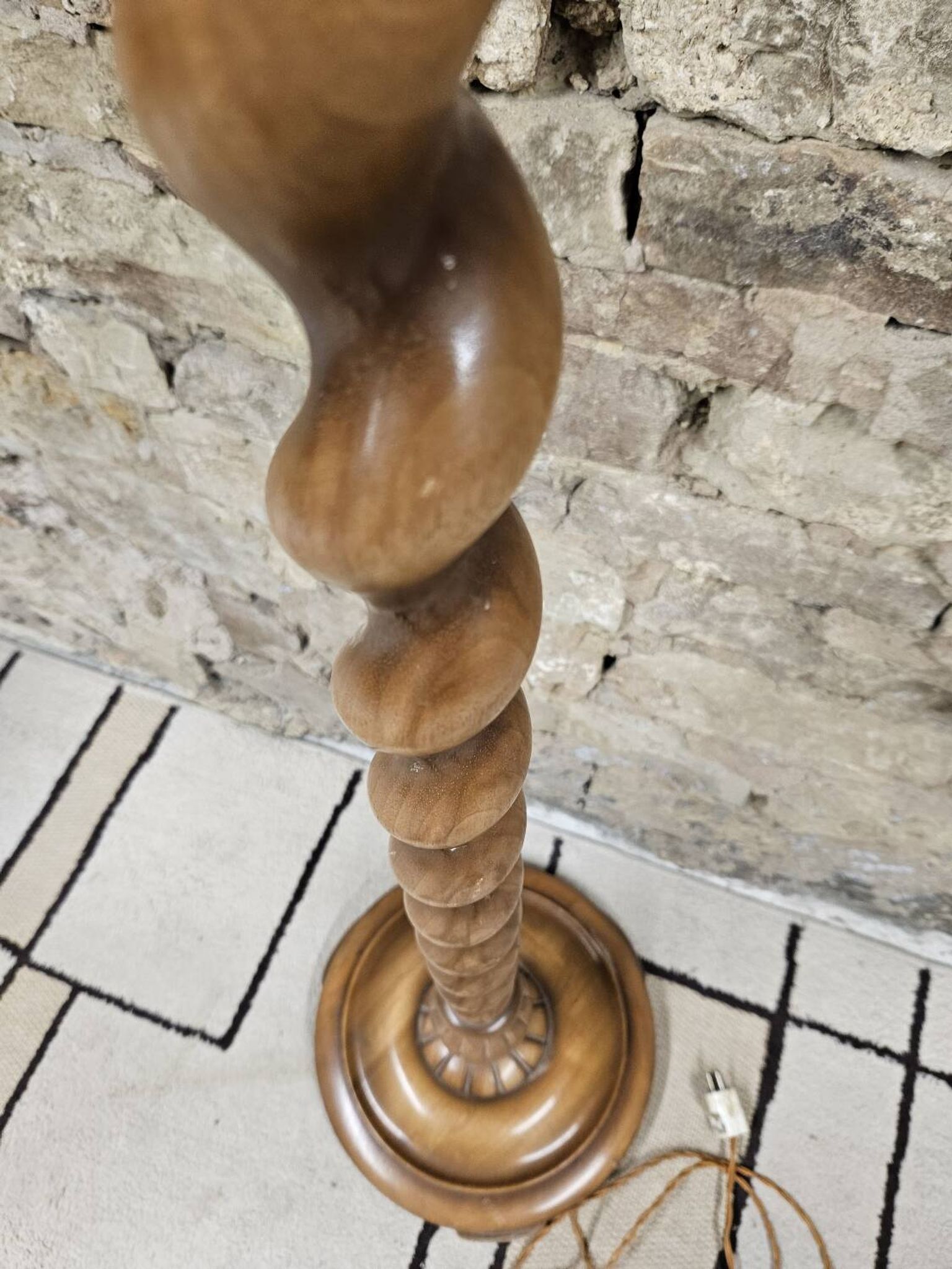 Lampadaire bois touné  Art Déco 1960