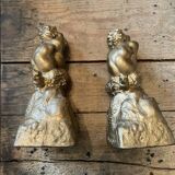2 Seated satyr sculptures in cast bronze