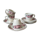 Art Deco coffee cups with rose decorations