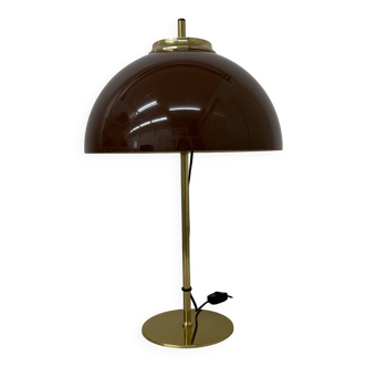 Lampe de table vintage Mushroom avec base en métal doré, années 1970