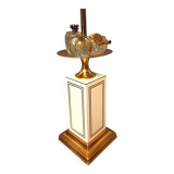 Large designer lamp in brass and ivory lacquer