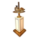 Large designer lamp in brass and ivory lacquer
