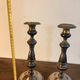 Pair of Silver-Plated Metal Candle Holders with Fluted Design in Louis XVI Style from the 19th Century