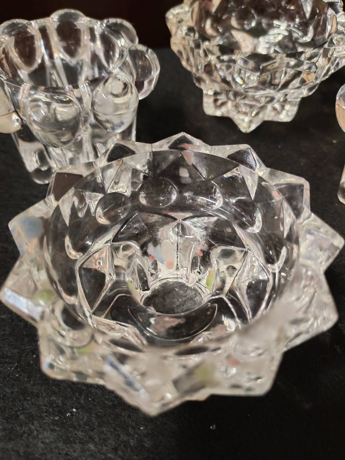 Set of glass candle holders from Reims