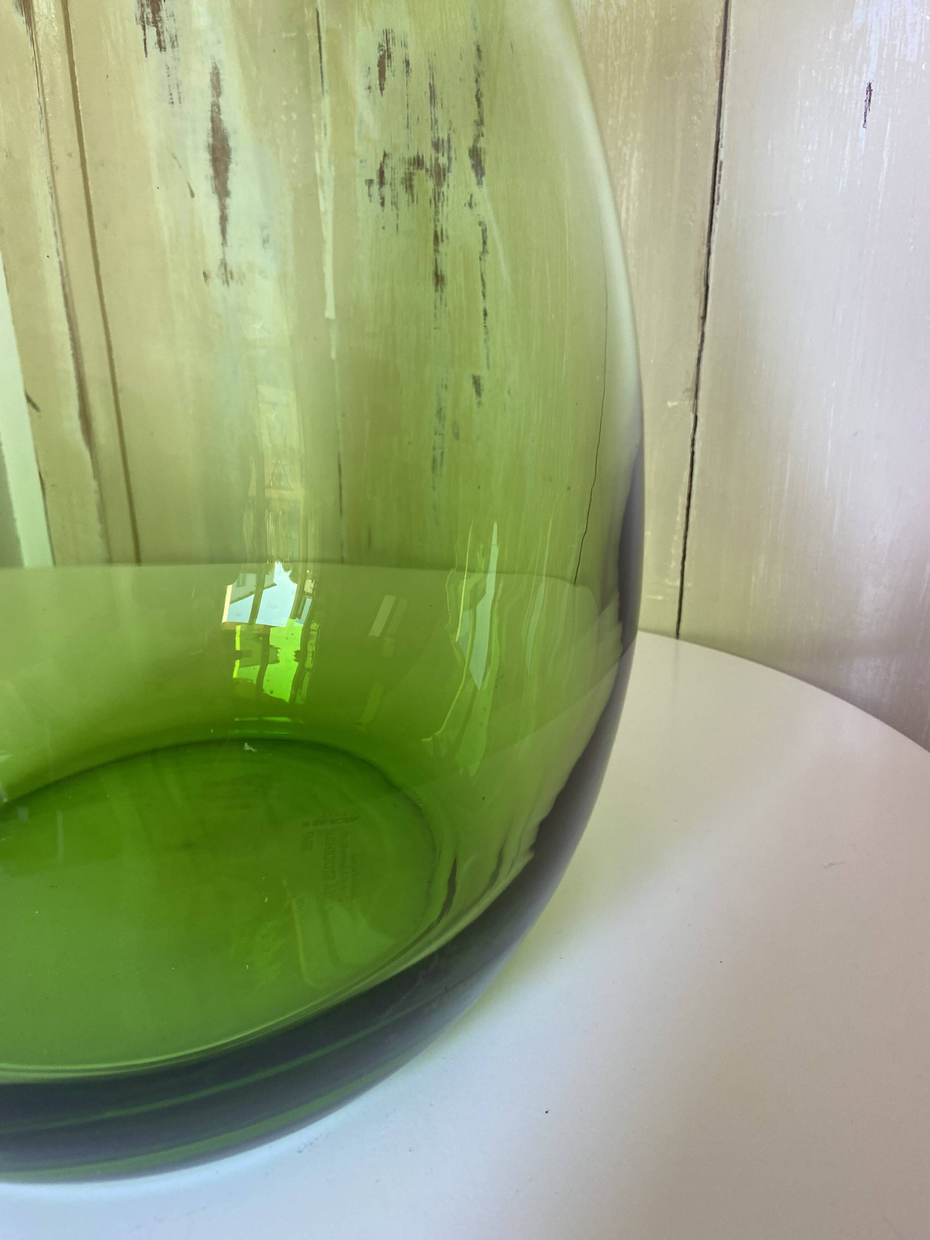 Large Ikea Green Glass Vase by Maria Vinka 1999