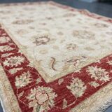 Traditional Living Room Rug, Cream Red Floral Oriental Carpet 119x175cm