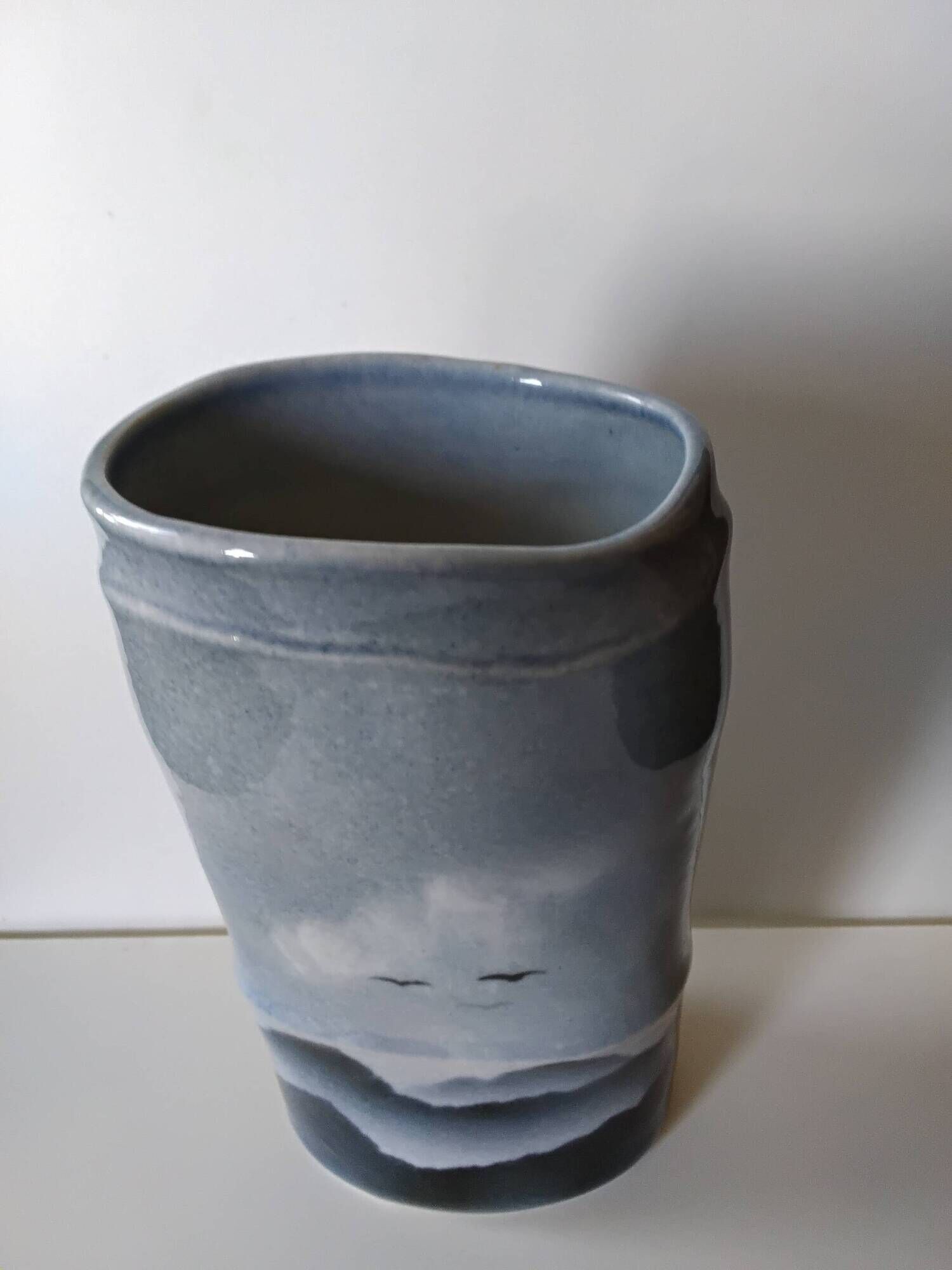 Vase Virebent in porcelain by Claire Debril, 1970s.