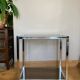 Vintage trolley in chrome metal and smoked glasses 1970s