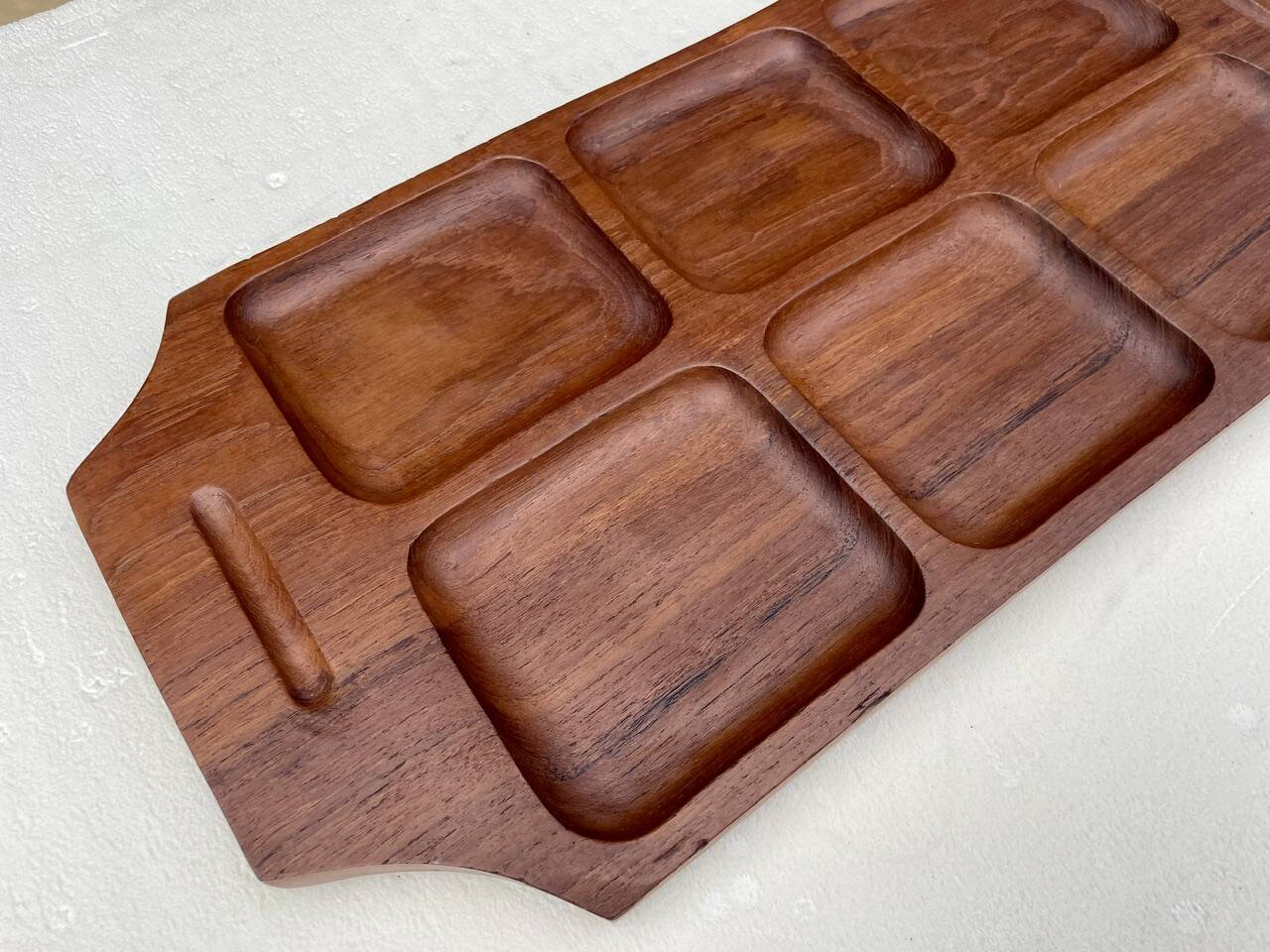 Plateau de service en teck de style scandinave, circa 1960