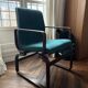 Fauteil scandinave bois courbé / suede turquoise